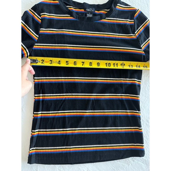 Rue 21 Multicolor Ribbed Striped Long Sleeve Top - Picture 6 of 6